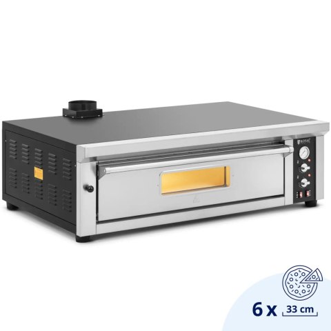 Piec do pizzy elektryczny z szamotem na 6 pizz śr. 33 cm 400 V 6600 W