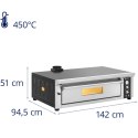 Piec do pizzy elektryczny z szamotem na 6 pizz śr. 33 cm 400 V 6600 W