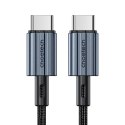 Kabel przewód USB-C - USB-C PD 60W w oplocie XCC-1014 - szary
