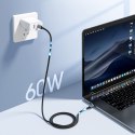 Kabel przewód USB-C - USB-C PD 60W w oplocie XCC-1014 - szary