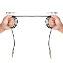 Kabel przewód audio AUX do głośnika 2x mini jack 3.5mm męski 1.2m - czarny
