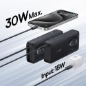 Powerbank 10000mAh 30W z portem USB-C i rozwijanym kablem USB-C Free2Pull - czarny