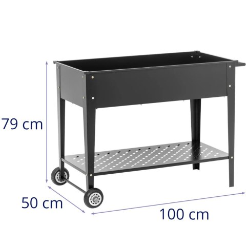 Wózek kwietnik ogrodowy metalowy na kwiaty zioła z półką 100 x 50 x 79 cm
