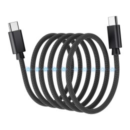 Kabel przewód USB-C 100W PD z organizerem magnetycznym 1.2m - czarny