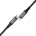 Kabel przewód USB-C USB4 PD3.1 5A do transmisji danych i Video 4K 1m - szaro-czarny