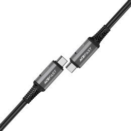 Kabel przewód USB-C USB4 PD3.1 5A do transmisji danych i Video 4K 1m - szaro-czarny