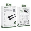 Kabel przewód elastyczny w oplocie USB-C - USB-C 60W 3A 1.2m - czarny