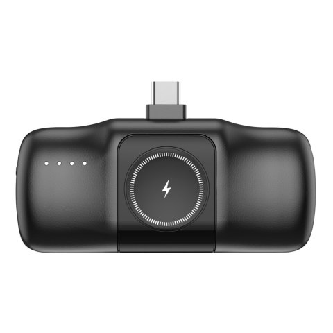 Mini powerbank 5000mAh 15W USB-C i ładowarką do Apple Watch - czarny