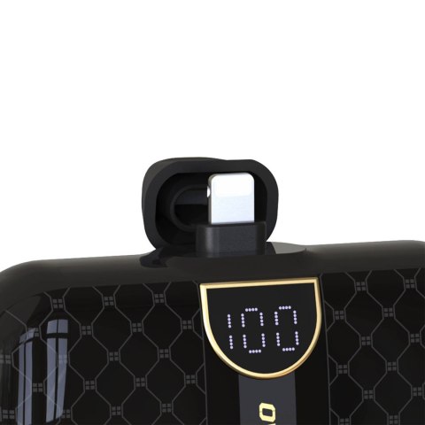 Mini powerbank 5000mAh do telefonu iPhone Lightning i USB-C - czarny