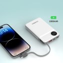 Power bank 10000mAh LED USB-C USB-A Lightning MagSafe Apple Watch - biały