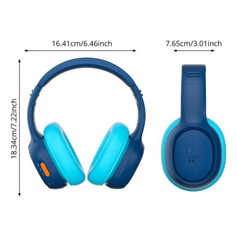 Słuchawki bezprzewodowe ANC KH03 dla dzieci bezpieczne z kontrolą głośności - niebieskie