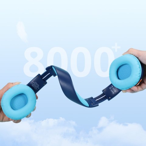 Słuchawki bezprzewodowe KH02 Bluetooth dla dzieci bezpieczne z kontrolą głośności - niebieskie