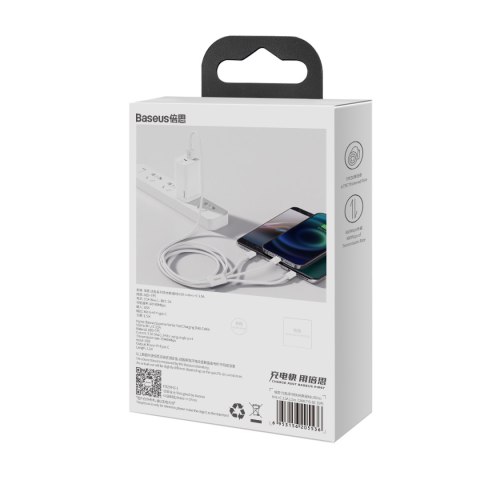 3w1 Kabel przewód Superior Series USB-A - USB-C / Lightning / micro USB 3.5A 1m - biały
