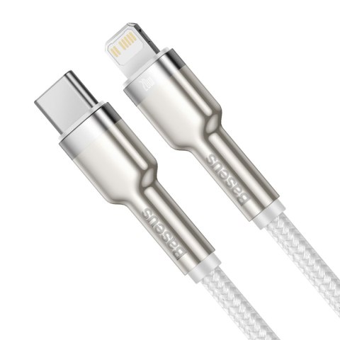 Kabel przewód Cafule Series Metal Data USB-C - iPhone Lightning 20W PD 1m - biały