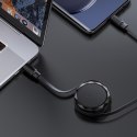 Kabel przewód USB-C - USB-C zwijany z organizerem 60W - czarny
