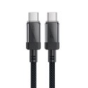 Kabel przewód USB-C z nylonowym oplotem PD 60W 480Mb/s - czarny