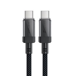 Kabel przewód USB-C z nylonowym oplotem PD 60W 480Mb/s - czarny