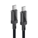 Kabel przewód USB-C z nylonowym oplotem PD 60W 480Mb/s - czarny