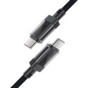 Kabel przewód USB-C z nylonowym oplotem PD 60W 480Mb/s - czarny