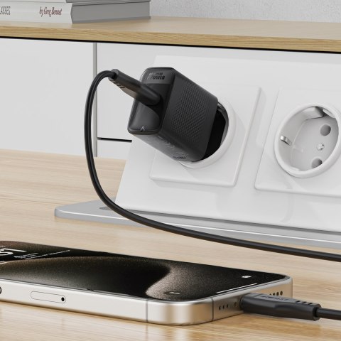 Ładowarka sieciowa A104 GaN USB-C PD SFC 25W - czarna