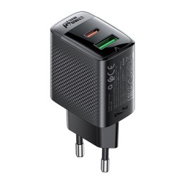 Ładowarka sieciowa A98 sieciowa GaN USB-A USB-C PD 30W - czarna