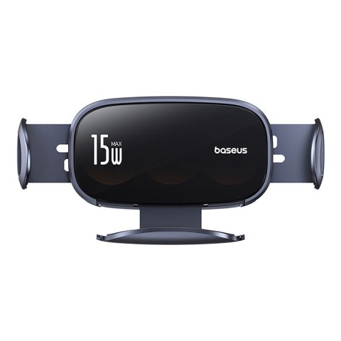 Uchwyt samochodowy na kratkę z ładowarką indukcyjną z potrójną cewką - czarny