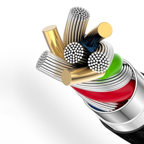 Kabel przewód z oplotem L3CC USB-C - USB-C 60W 1.2m - czarny