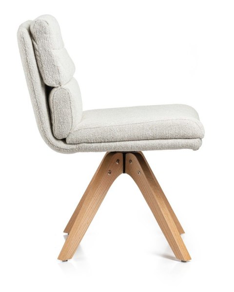 2 krzesła Anise kremowe, drewniane nogi