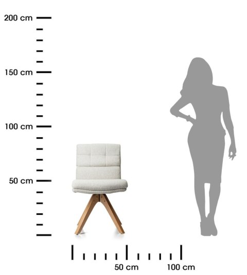 2 krzesła Anise kremowe, drewniane nogi