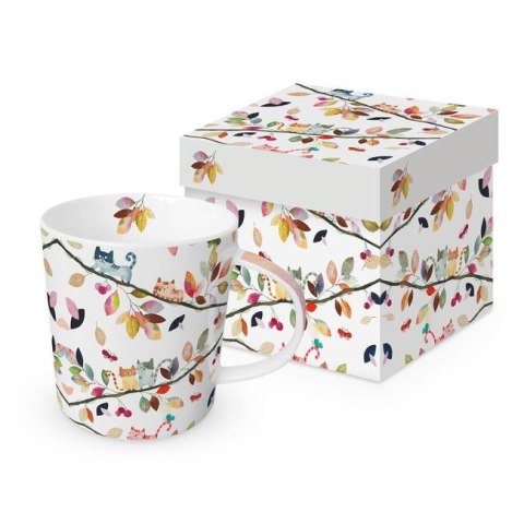Jesienne Kotki Kubek Porcelanowy w Ozdobnym Pudełku 350 ml
