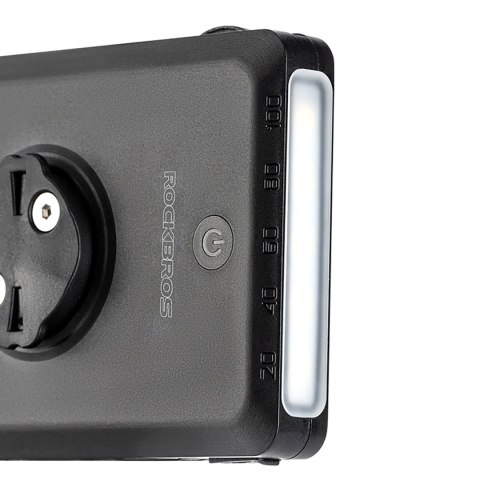 2w1 Lampka rowerowa przednia 150lm pod licznik z powerbankiem 5000mAh IPX6 - czarna