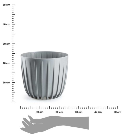 Donica Stripped niska szara 24xh21 cm