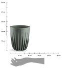 Donica Stripped recykling szarozielona h23x19 cm