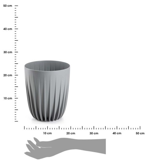 Donica Stripped szara h23x19 cm