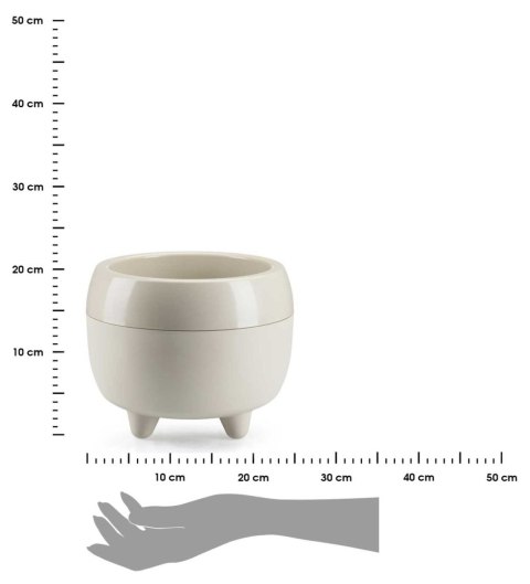 Donica na nóżkach botanica beżowa 23xh18 cm