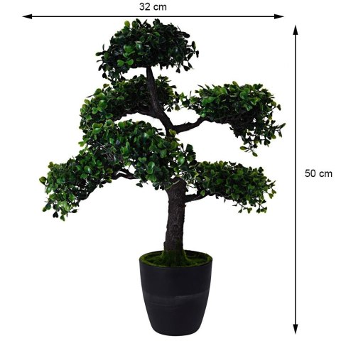Sztuczne drzewko Bonsai 50 cm wzór 1 Wykonane z tworzywa sztucznego, dekoracyjne drzewo w doniczce do dekoracji wnętrz, tarasów,