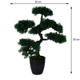 Sztuczne drzewko Bonsai 50 cm wzór 3 Wykonane z tworzywa sztucznego, dekoracyjne drzewo w doniczce do dekoracji wnętrz, tarasów,