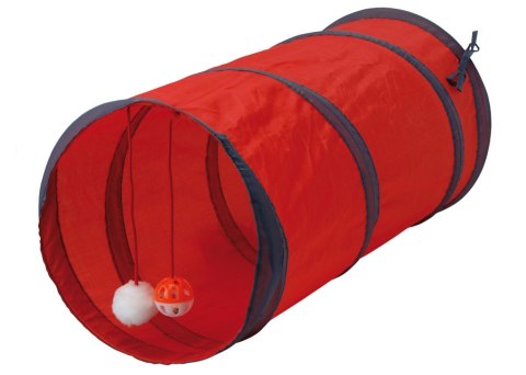 Tunel dla kota z zabawką czerwony 51 cm