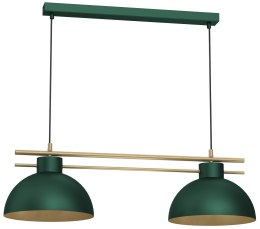 Lampa Wisząca ESTATE Zielony Złoty Metalowy Klosz 2xE27