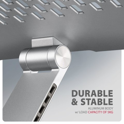STND-LR Podstawa do laptopów aluminiowa 10-16" regulowane kąty nachylenia, obrót o 360 stopni