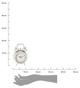 Budzik stojący analogowy biały h17 x 12 cm