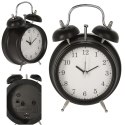 Budzik stojący analogowy czarny h17 x 12 cm
