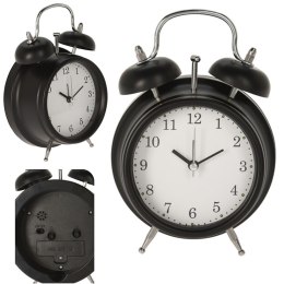 Budzik stojący analogowy czarny h17 x 12 cm