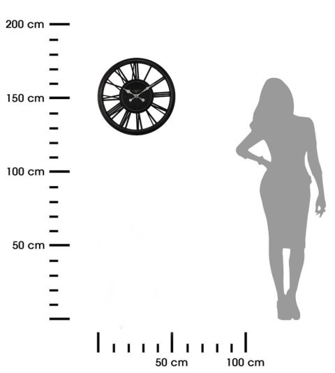 Duży zegar ścienny loft 50 cm