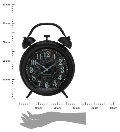 Duży zegar stołowy z mechanizmem kół zębatych h39 cm