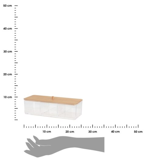Pojemnik kosmetyczny z bambusową pokrywą 23x9,5 cm