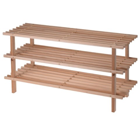 Półka na buty 3 poziomy drewniana 77x40 cm