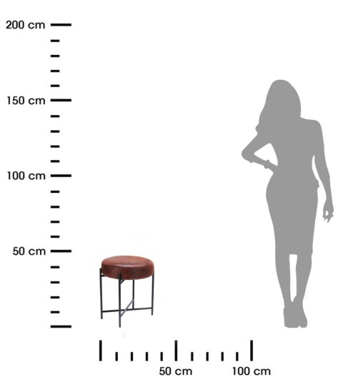 Stołek na metalowym stelażu z miękkim siedziskiem 36 x h40 cm