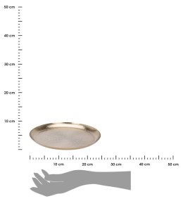 Taca metalowa okrągła złota 24,5 cm