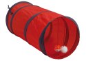 Tunel dla kota z zabawką czerwony 51 cm